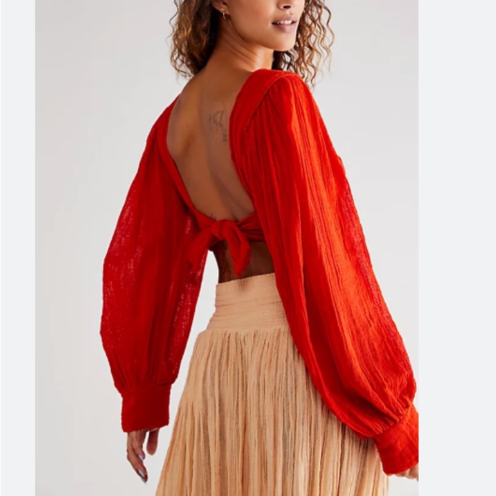NWT Jens Pirate Booty Red Sunflower Crop Top XS - Picture 8 of 8